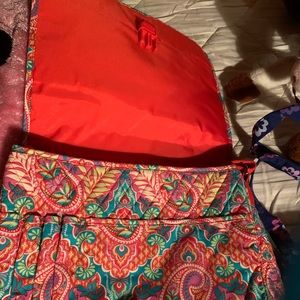 Purse pink with colorful designs